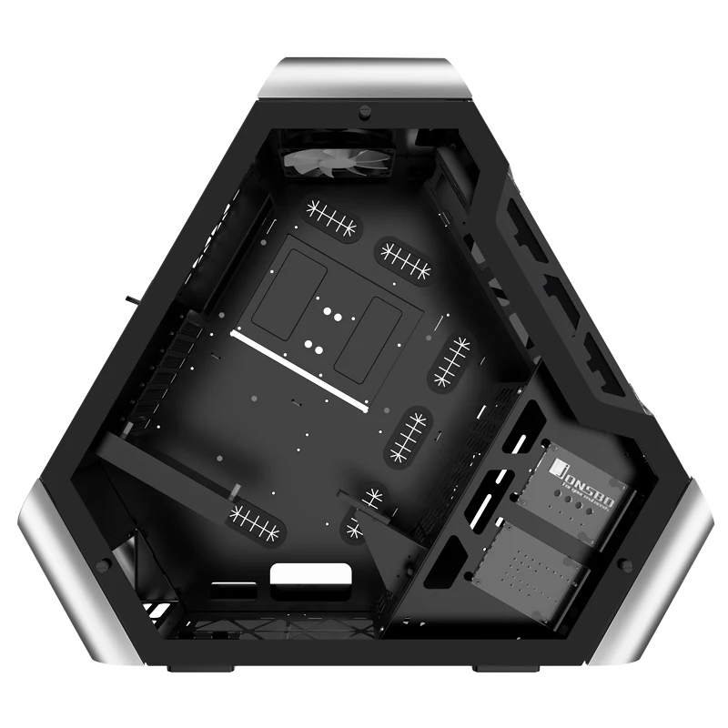 Hot Sale ATX Triangle Gaming Computer Case Support ATX Motherboard Liquid Cooler Support 10 Fans-Tempered Glass Front Panel
