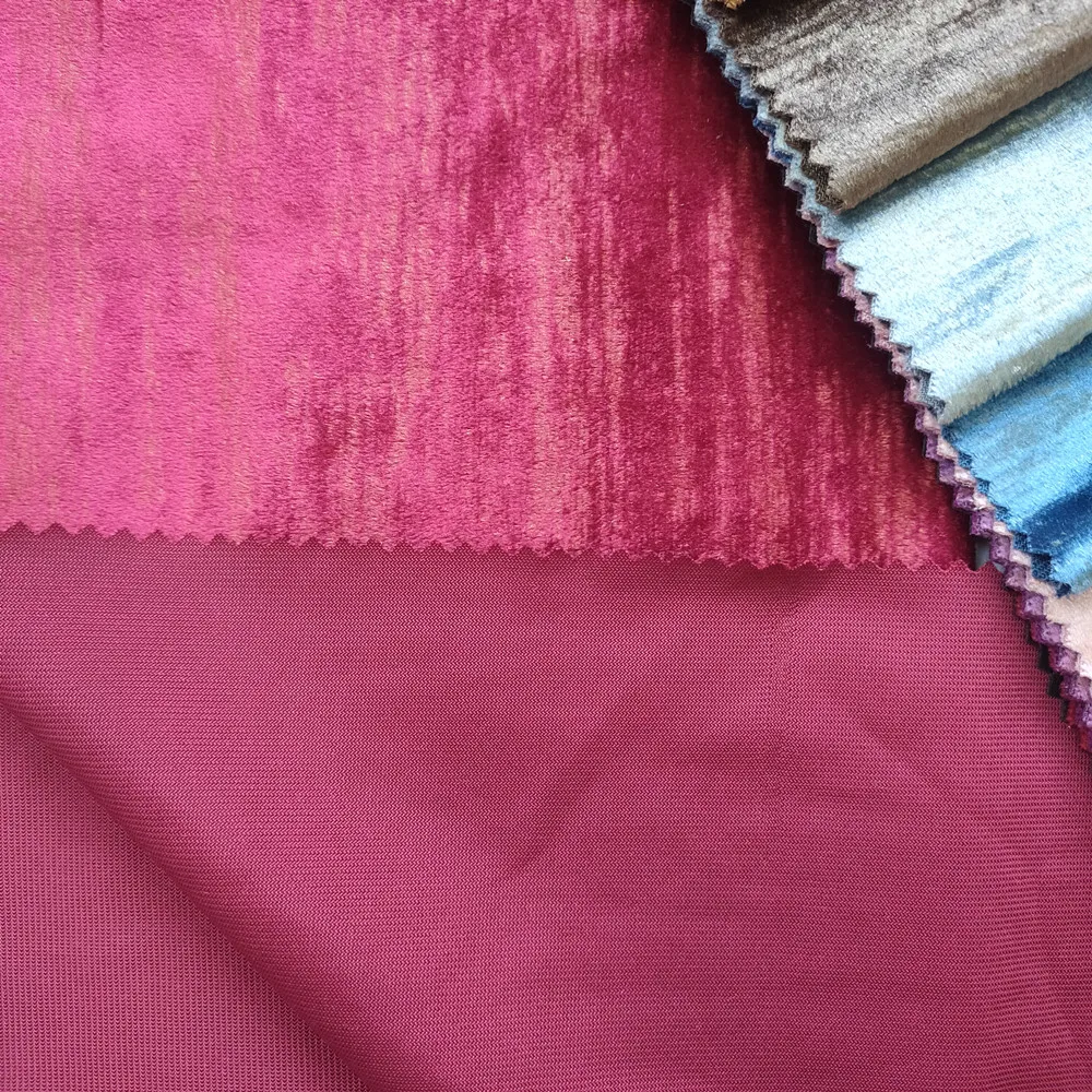 New Designs Quality Ltaly Velvet Fabric Plain Dyed Pressing Glue Velvet