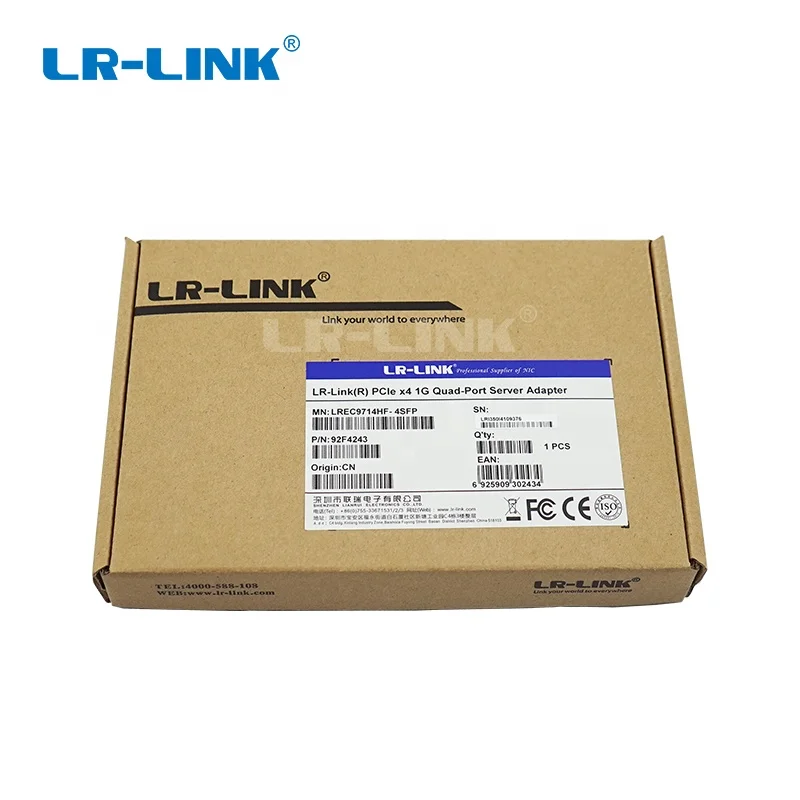 LR-LINK LREC9714HF-4SFP Серверная сетевая карта четыре порта волокна PCIe x4 для программирования в производственных условиях 1000 Мбит/с Nic Сетевая