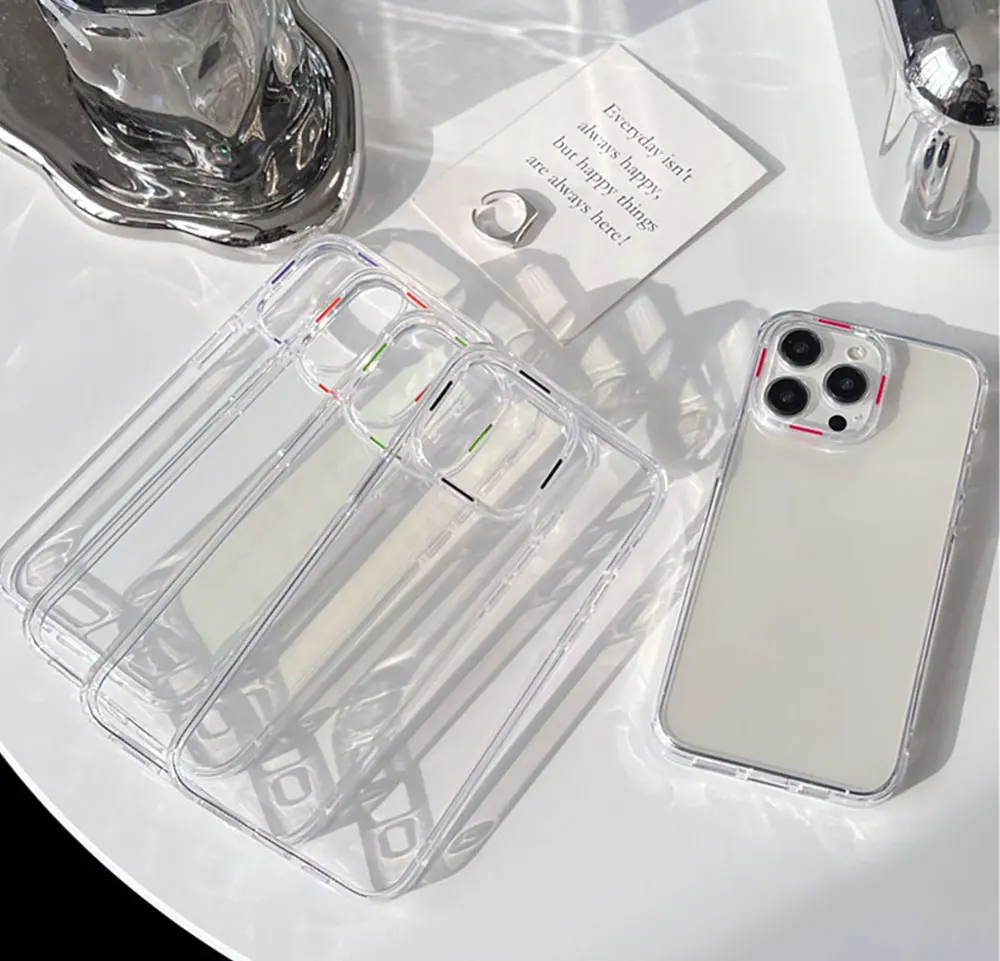 Clear Phone Case For Iphone X 7 8 10 11 12 13 14 15 Max Pro Plus Precision Hole Bumper Pc Tpu Custom Transparent SJK142  Laudtec details