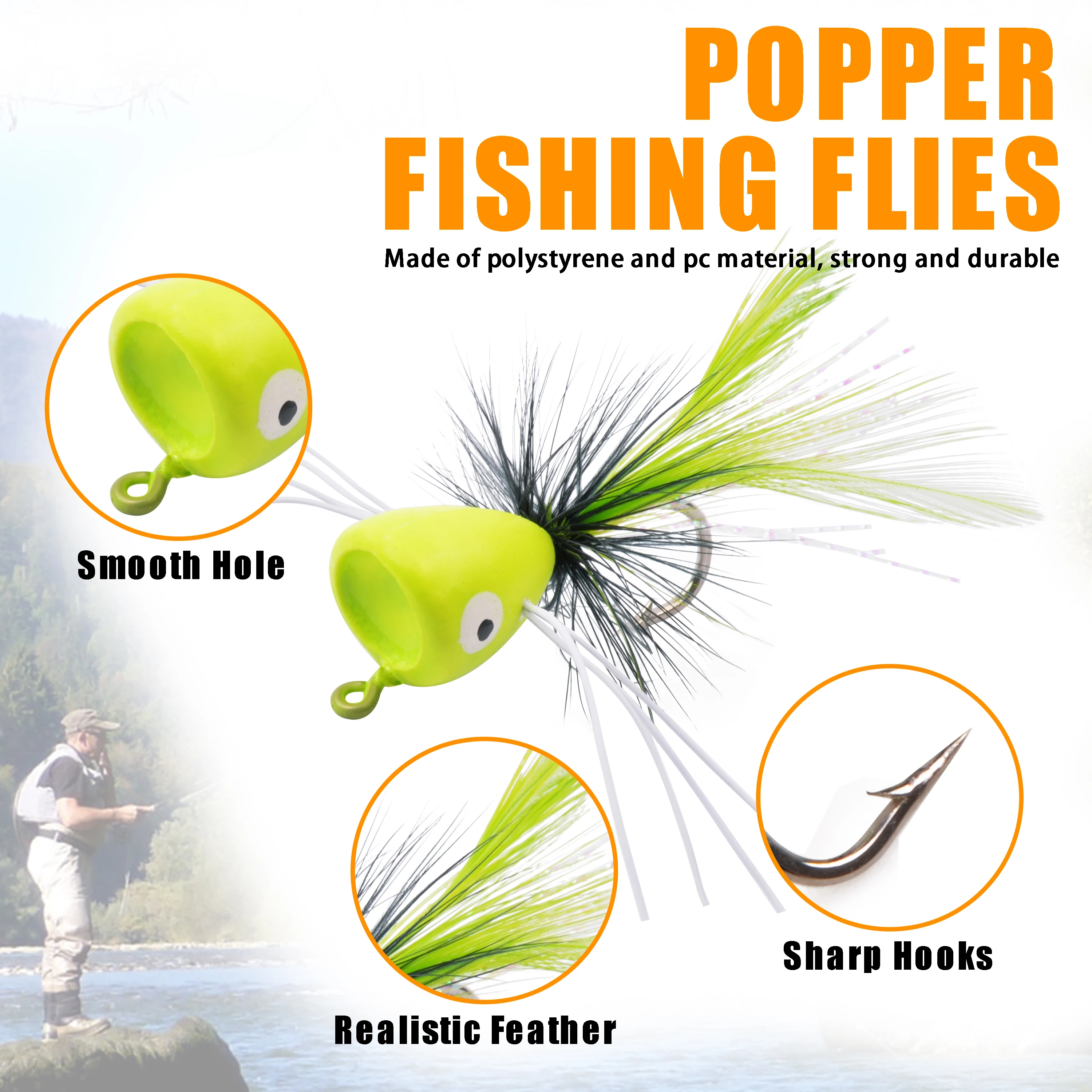 wifreo Lot de 10 leurres de pêche Popper pour