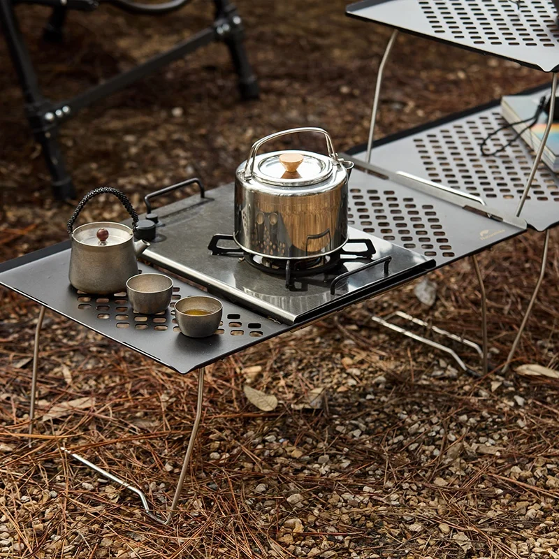 Naturehike Table de pique-nique de camping en plein air Table multifonctionnelle pliable en maille d'acier IGT pour barbecue