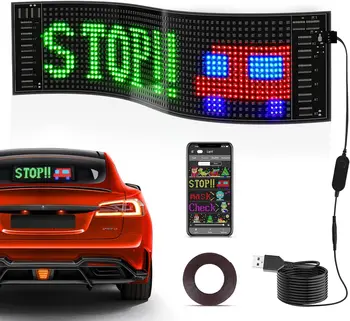 App Control Led Flexible Display Signage Programmable Fpcb Usb Animated Advertising Screen Led Matrix Pixel Panel For Car Shop