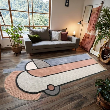 Custom Designed Hand Tufted Decorative Rug Carpet Novel Abstract Pattern Runner for Living Room Home Bedroom Kid's Room