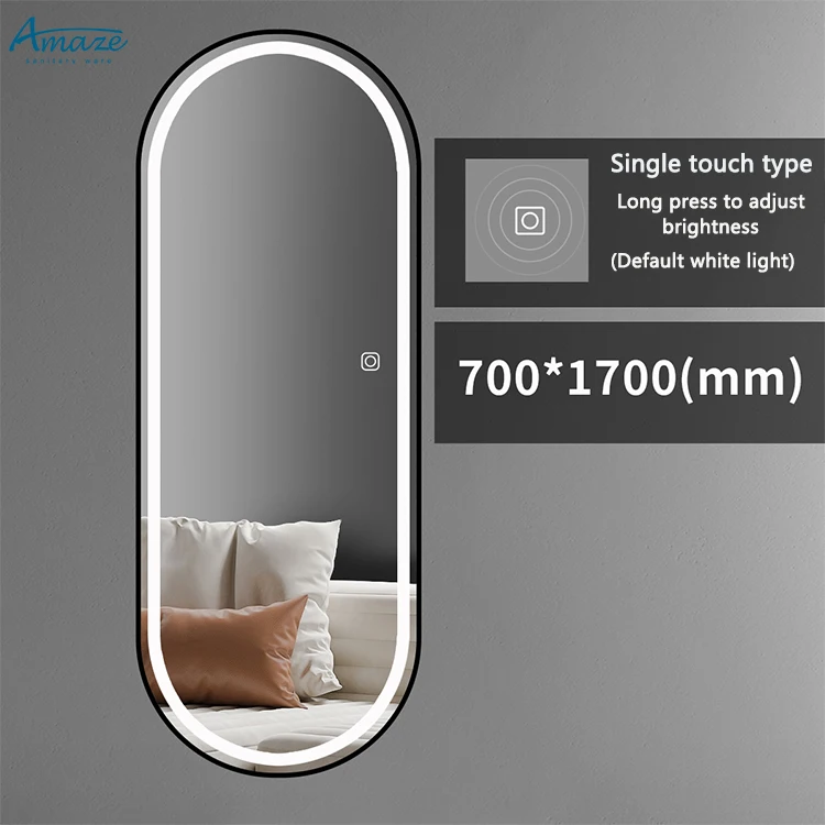 European style luxury dressing smart mirror home decor long led mirror wall mounted standing full length mirror manufacture