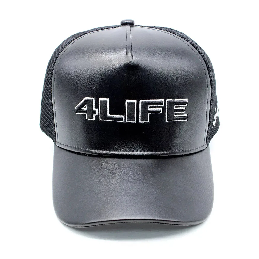 High Quality Custom Embroidery Logo Men Trucker Hat Leather Wholesale Mesh Trucker Hats Snapback