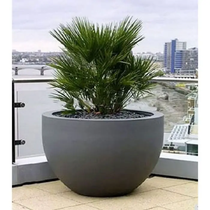 Foshan Factory's Luxury Eco-friendly Large GFRC GRC Concrete Planter Bowl Kit Easy Floor Installation for Commercial Home Use