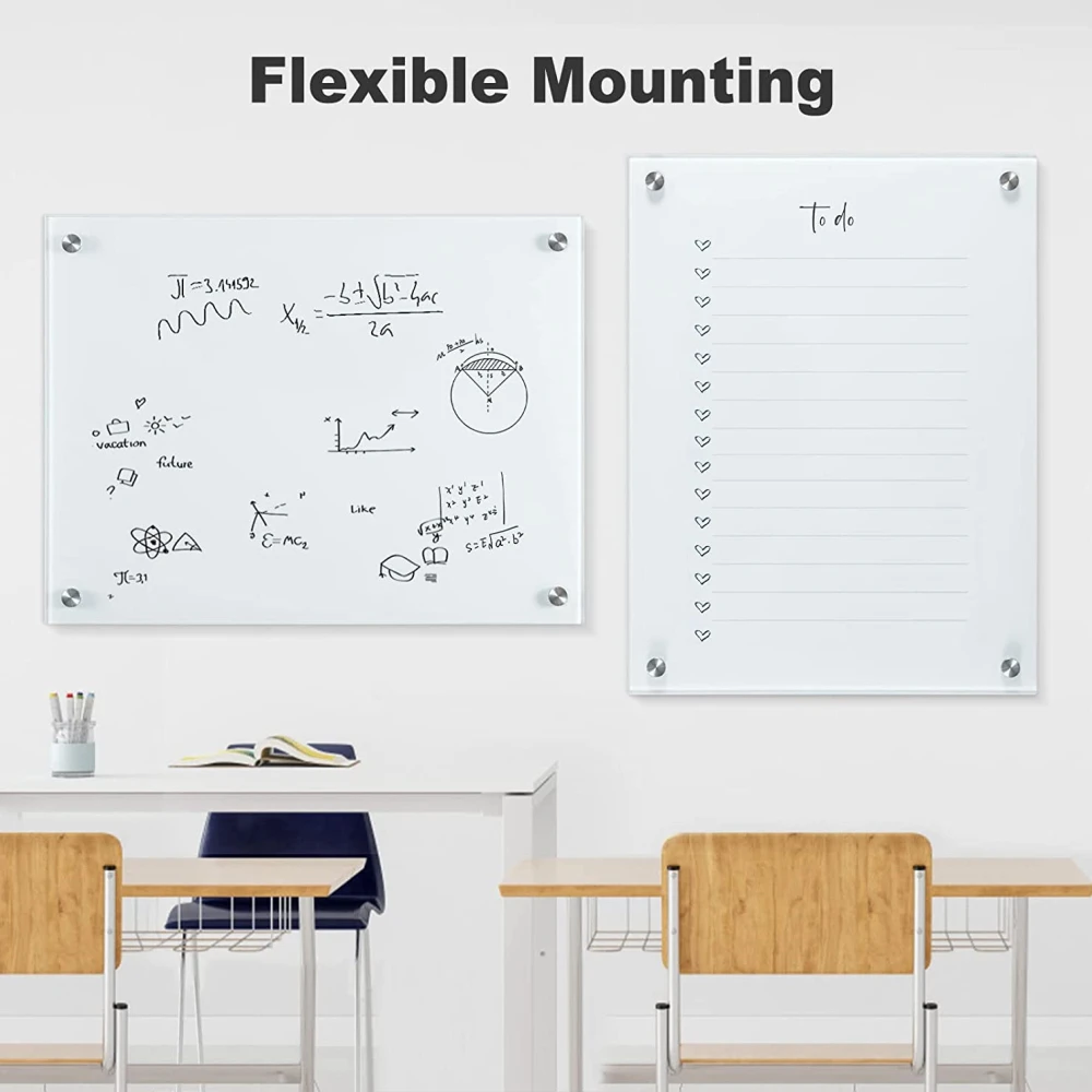 Оптовая продажа подвижная школьная доска для письма из закаленного стекла белая с подставкой антибликовое магнитное стекло