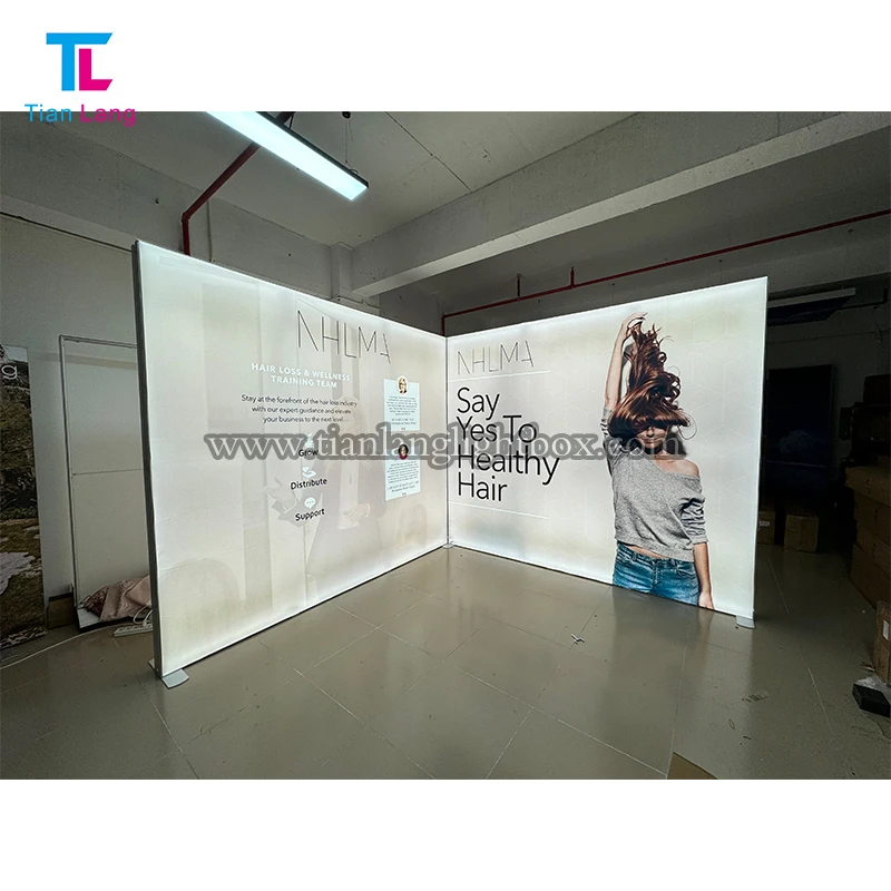 TianLang 120mm სიგრძის Single Side Aluminium Fabric Profile For Lightbox Frame Display Light Box Exhibition Booth