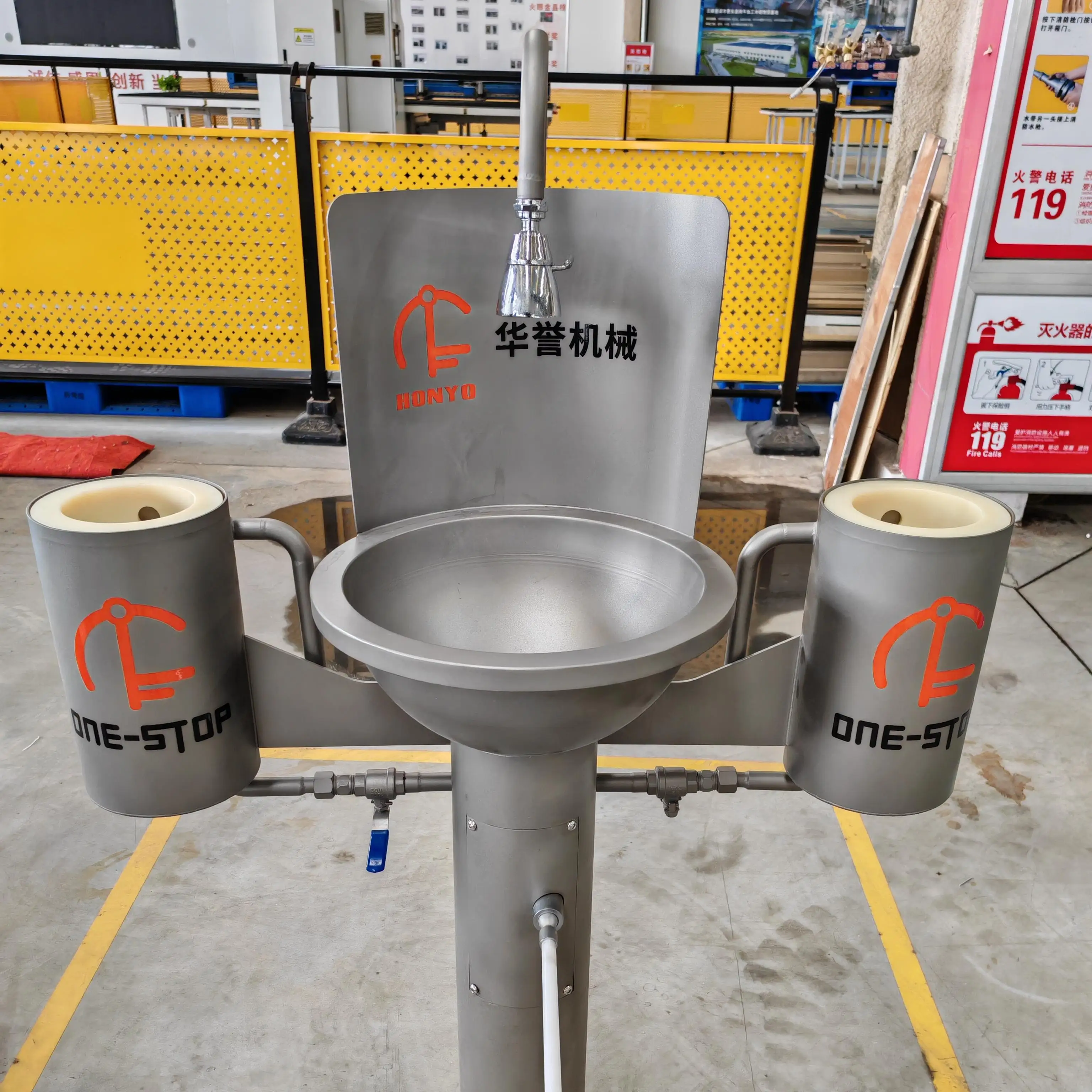 Stainless Steel 304 Industrial Hand Sink Commercial Sanitizing Wash Basin Trough for Food Factory and Slaughterhouse