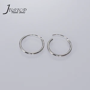 925 Sterling Silver Round Circle Classic Fine Christmas Fashion Jewelry Earrings Women Hoop Piercing Exaggerated Earrings