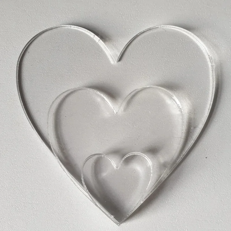 Acrylic Heart Cutout – 10 pieces pkt. – Kaur Bakery Products