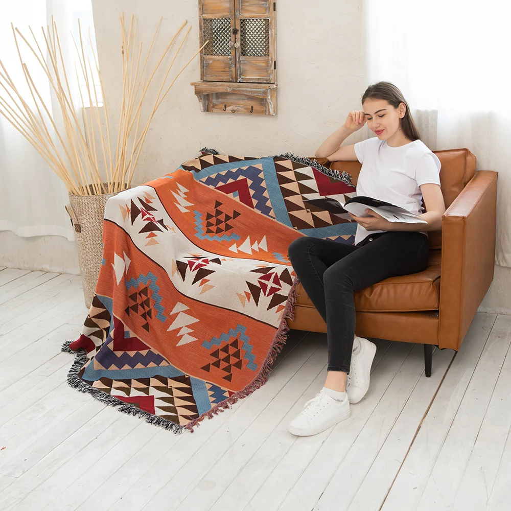 New Design Aztec Style Camping Knitted Blanket for Bed