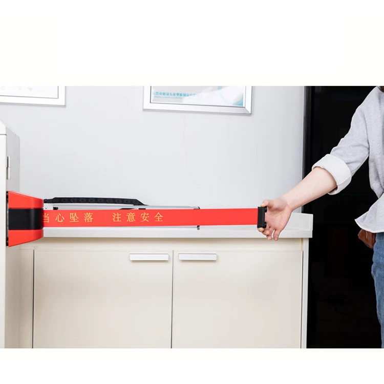 Retractable Barrier Belt,Cordon Tape, Fixed Wall Mount Queue Rope Barrier Crowd Control Barrier for Outdoor Parking Lot factory