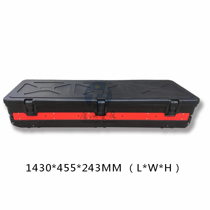 Rotomolded PlaStorage Toolbox with Customized Removable Trays and Wheels and Retractable Handles for Universal Pickup Truck