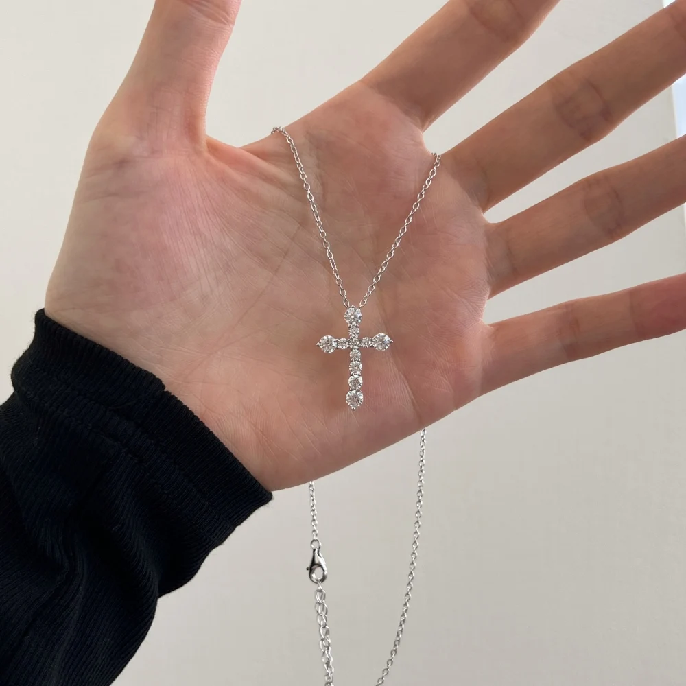 KAKODIY Classic Design Fine Jewelry 925 Sterling Silver Christian Catholic Religious 5A Cubic Zirconia Cross Pendant Necklace detail 9