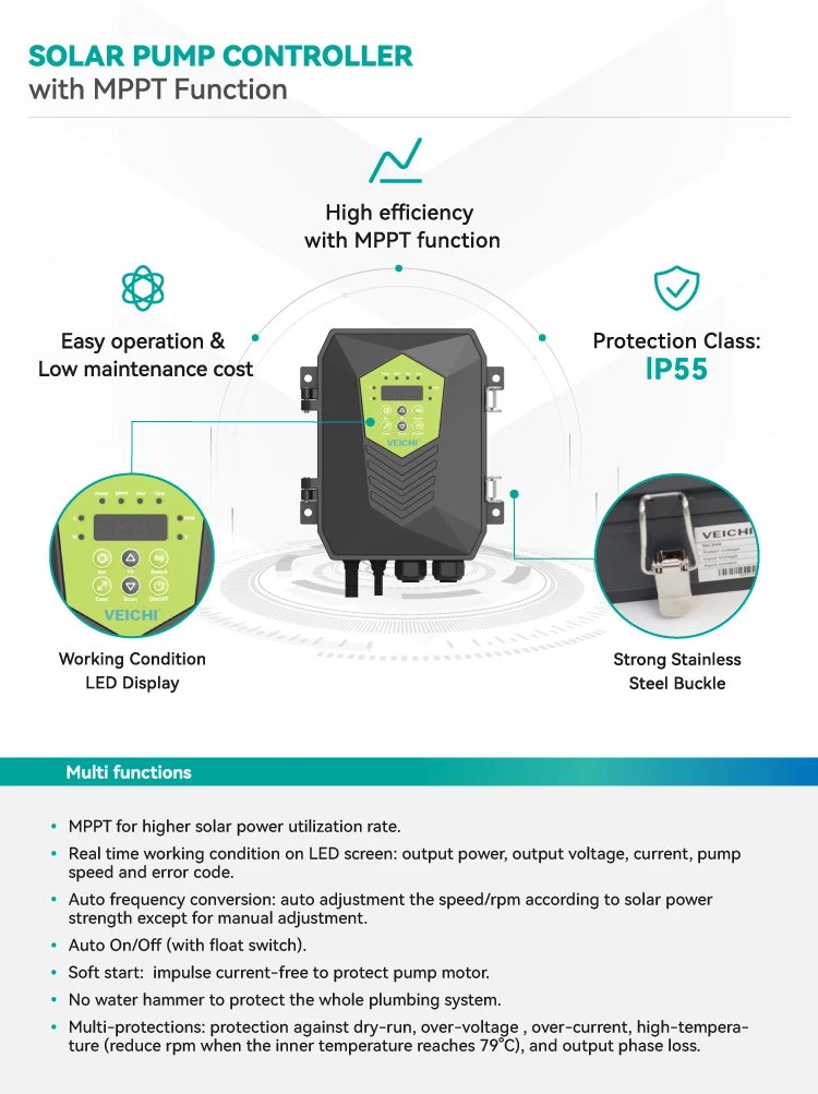 VEICHI DC Solar Water Irrigation Pump - High Flow & Efficiency