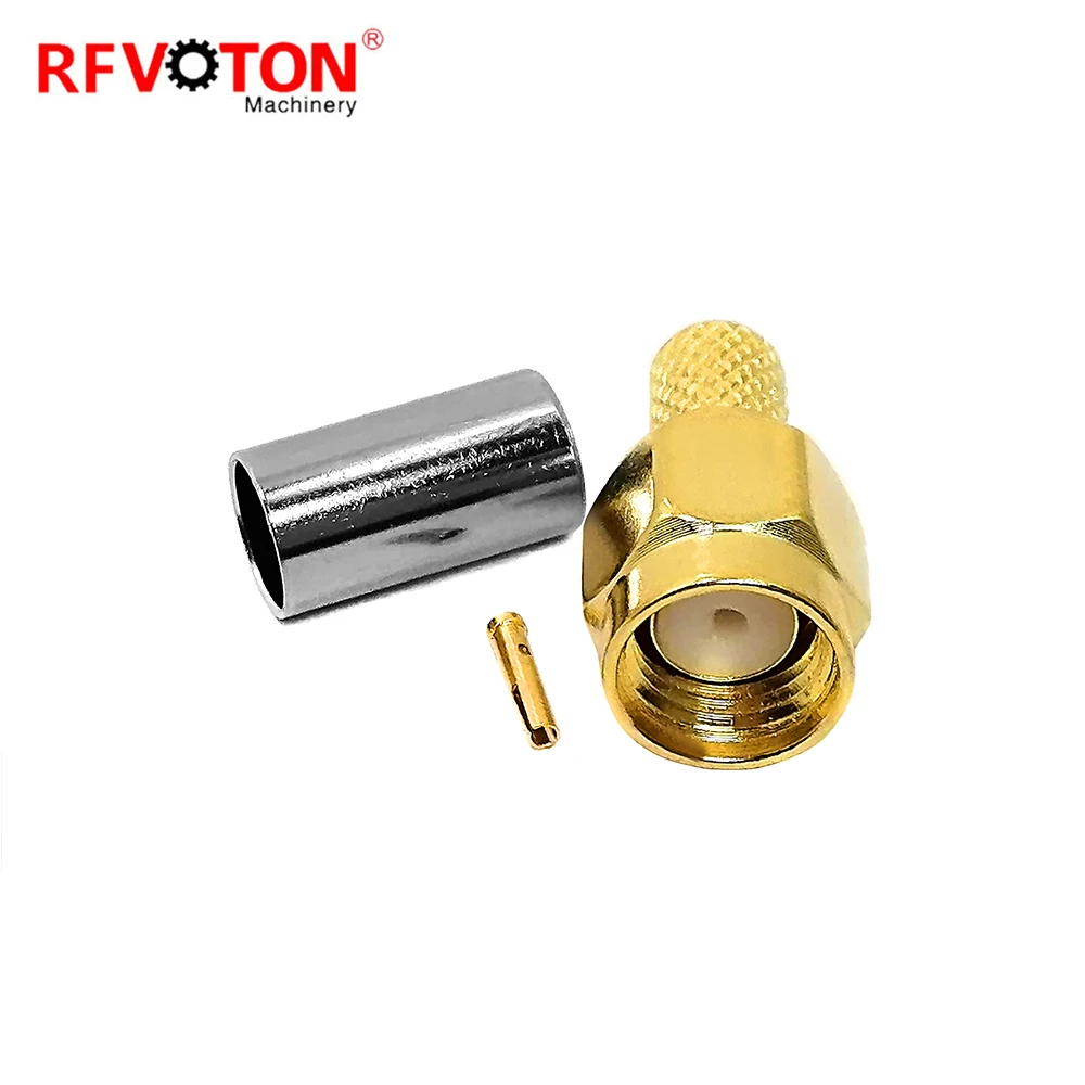 Factory Supply Reverse Polarity Rp Sma Male Plug Macho Pin Crimp Rf WTR200 Cable  Rf Coax  Connector Converter Connecteur Rohs