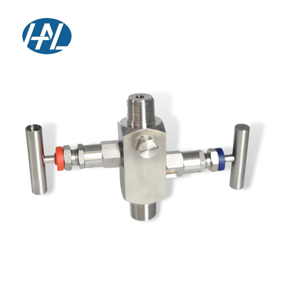 2-Way Stainless Steel Manual Instrument Valve Manifold Block \u0026 Bleed Valve  for High-Temperature Water OEM Customizable, image size:1000x1000