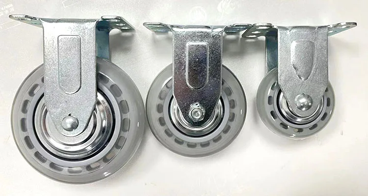 High elasticity 3 4 5 inch transparent pu polyurethane light duty caster wheels with brake supplier