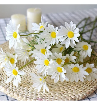 Zhuoou best selling 5 branch decorative daisy flowers 50cm cheap artificial mini sun chrysanthemum for home decoration