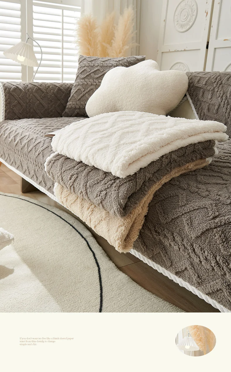 Nordic Plush Sofa Cushion All Inclusive Sofa Cover Towel Thickened