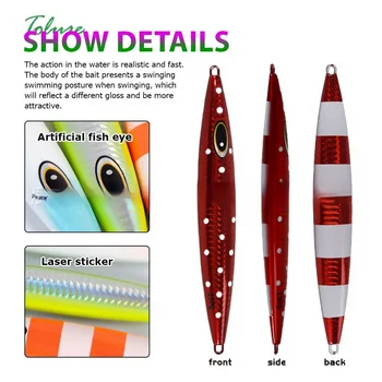 Sea Fishing Lure Metal Jig Night-Luminous Slow-Rolling 150g-600g Deep-Sea Boat Fishing Artificial Bait Without Hooks – Metal Jig – view 5