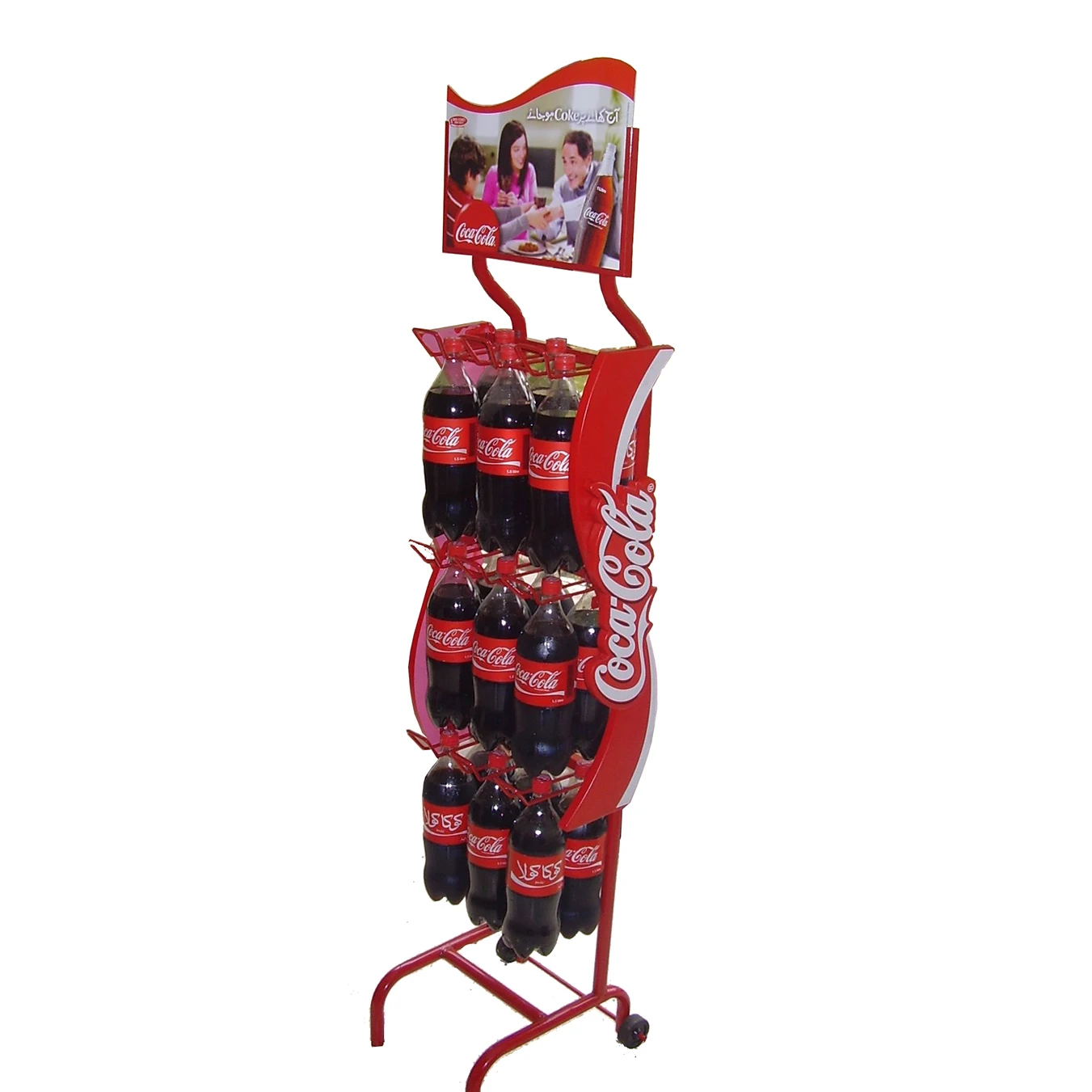 コカコーラディスプレースタンド カスタムディスプレイラックコカコーラスーパーマーケット