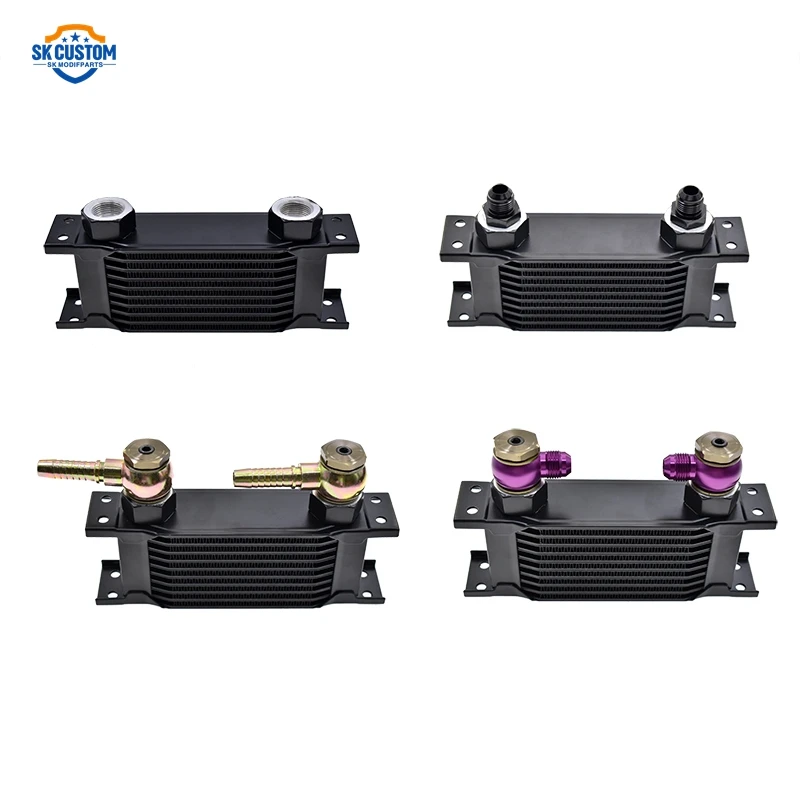 Universal Aluminum Oil Cooler 10 / 13 / 16 / 19 / 25 / 34 / 44 Row AN8 AN10 Transmission Engine