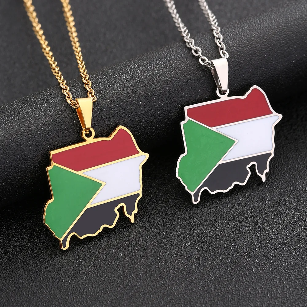 Map Flag Pendant Necklace
