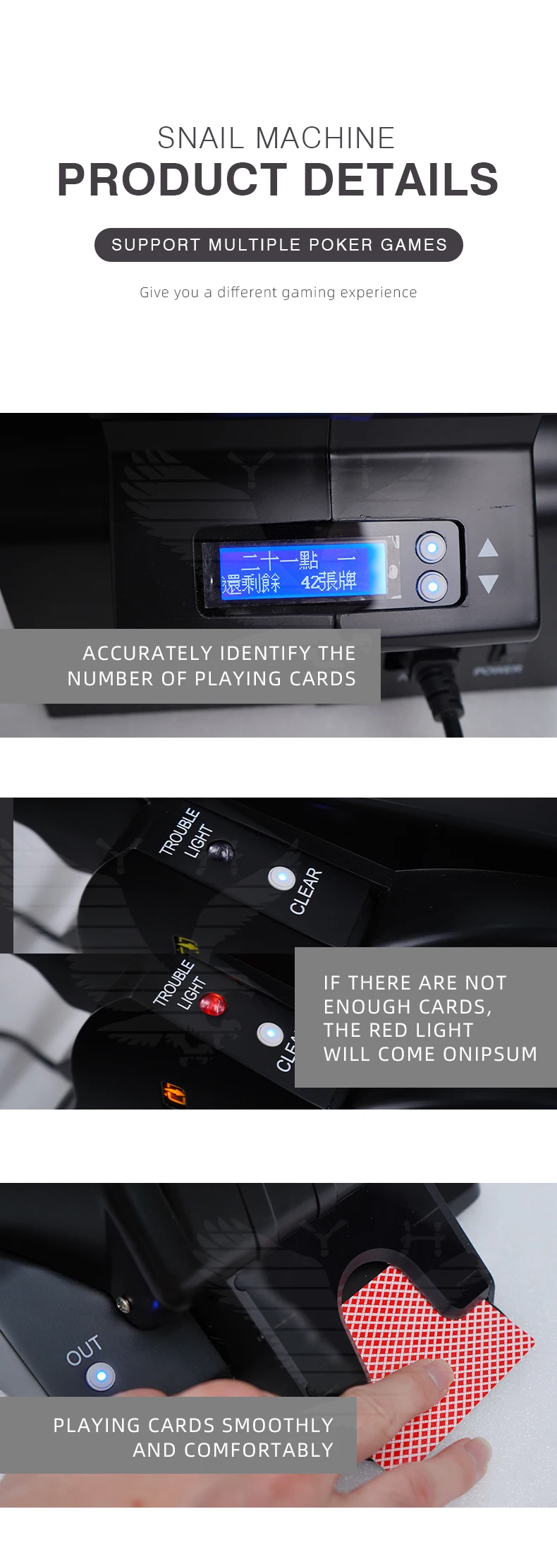 Yh 8 Decks Professional Card Shuffler Dealer Plastic Card Shuffler