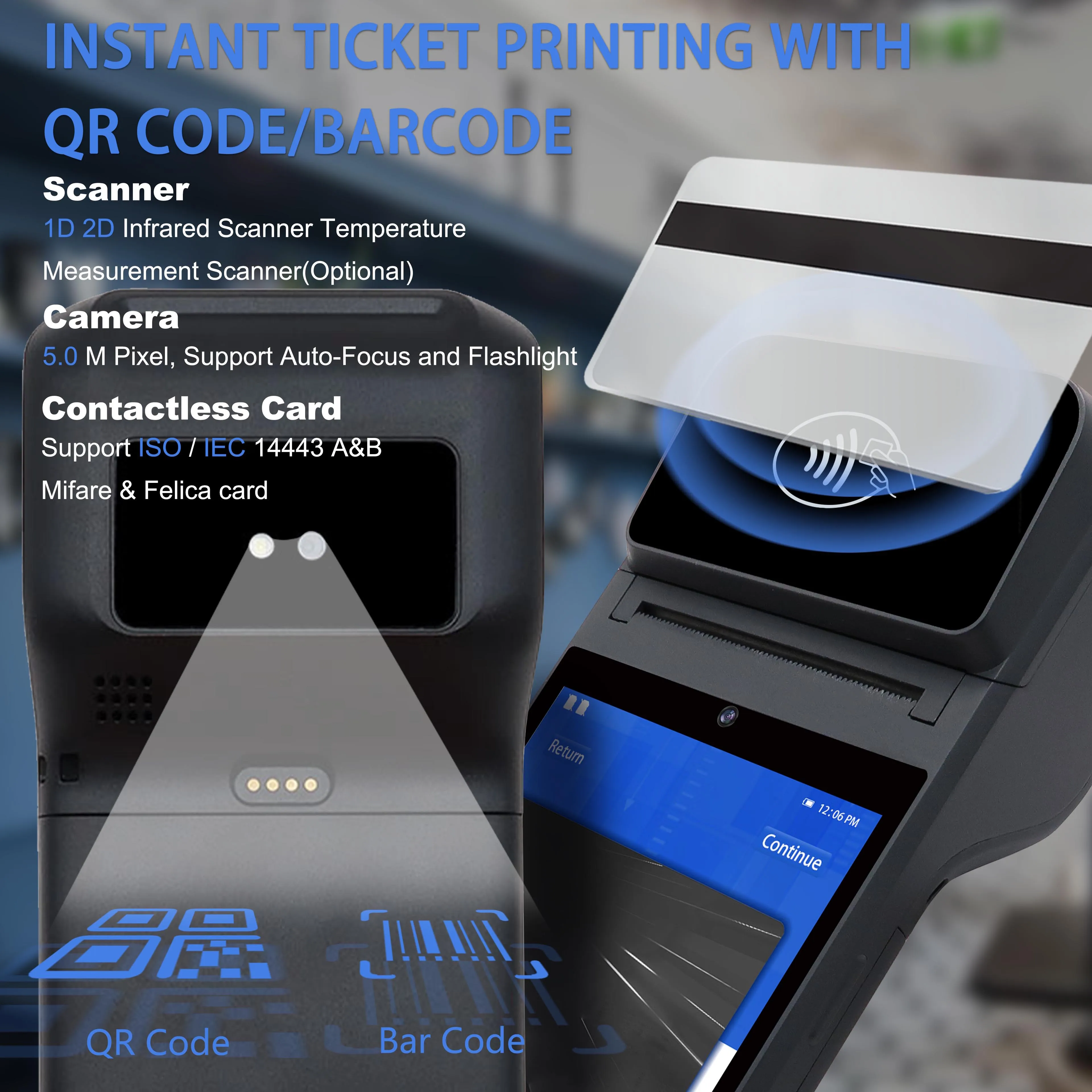 ZCS Z92 Android 13.0 Pos Terminal with Printer & Touch Screen