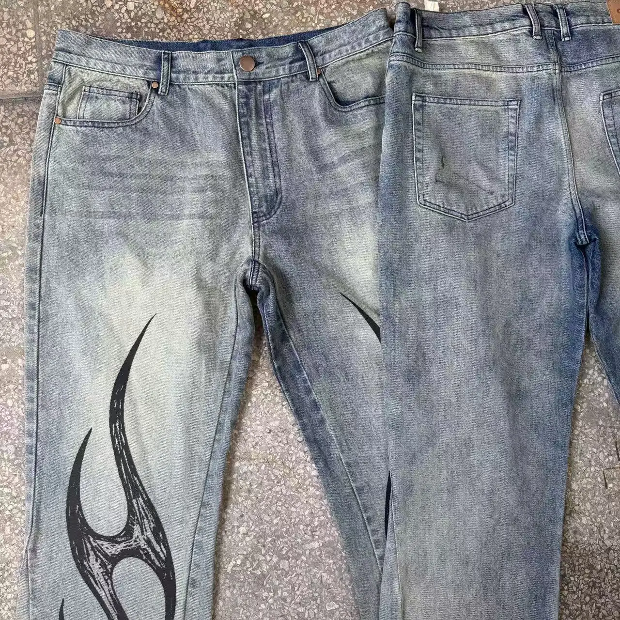 Jeans Homme Manufacturer Custom Baggy Denim Pant 15.5oz Bootcut Salvage Raw Boot Cut Japanese Selvedge Flared Denim Jean for Men gallery 3