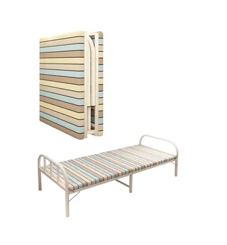Hot selling multi function dormitory modern thick luxury portable cheap easy metal frame space saving iron adult folding bed