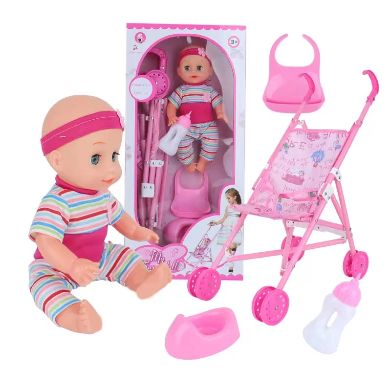 Wholesale 6in1 Luxury Nursery Play Set With Stroller Baby Dolls Sets