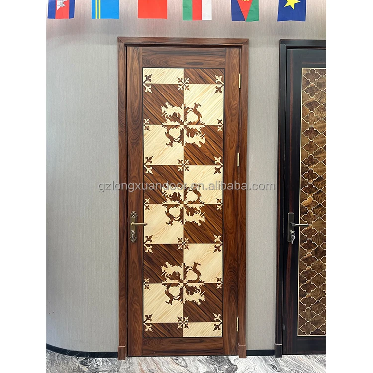 Modern Prehung Composite Door Solid Core Wooden German Vertical Stripe Design for Bedroom Bathroom Entry MDF/bedroom Interior