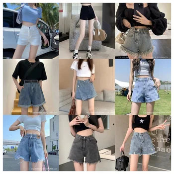 Denim shorts Cut Denim shorts High waisted and ripped to make old summer shorts