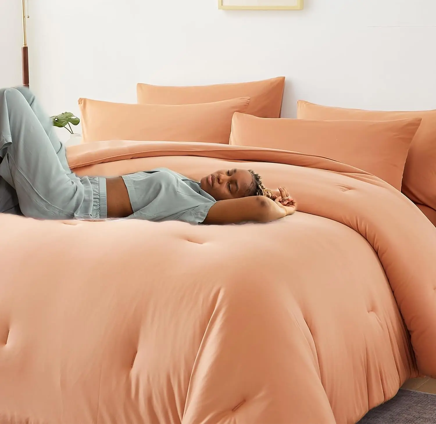 Bed In A Bag For All Season Orange Bed Set 3 Pcs With Comforters