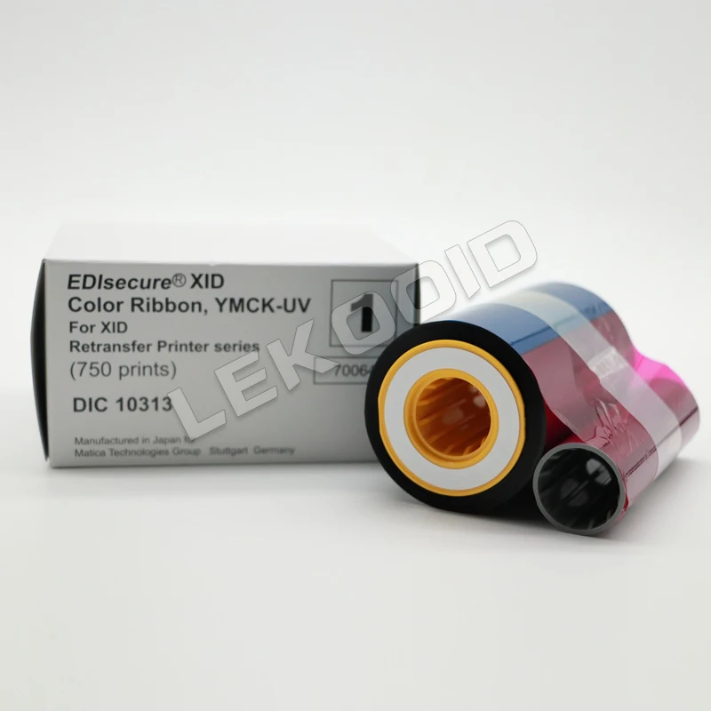 Edisecure DIC10313 Color Ribbon - YMCK-UV - 750 Prints