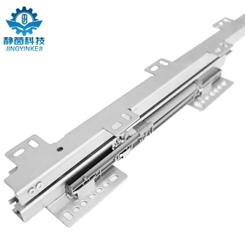 45mm load capacity 80kg Heavy-Duty Deep Cabinet Thickened Bearing Bottom Drawer Slides Earth Guide Rail Damping Buffer Push Pull