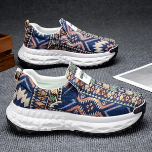 Wholesale Men's Casual Canvas Shoes Thick Soled Height Increasing Shoes Lightweight Sports Running Shoes