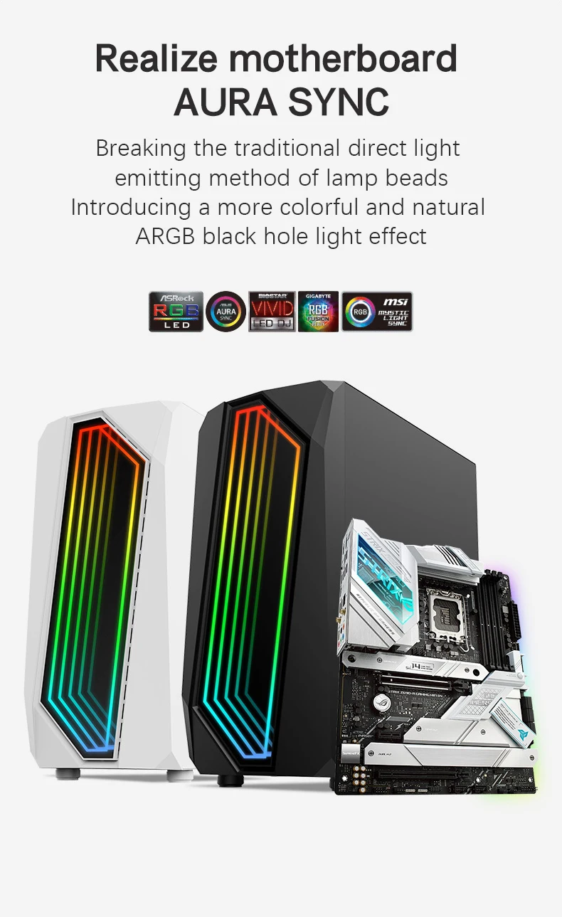 Factory Oem Atx Computer Pc Case&tower For Gaming Pc Desktop Usb3.0 With Mirror Panel Rgb