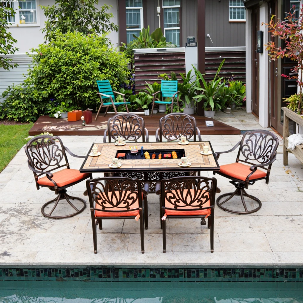 Mesa Con Parrilla En El Centro Garden Classics Patio Furniture