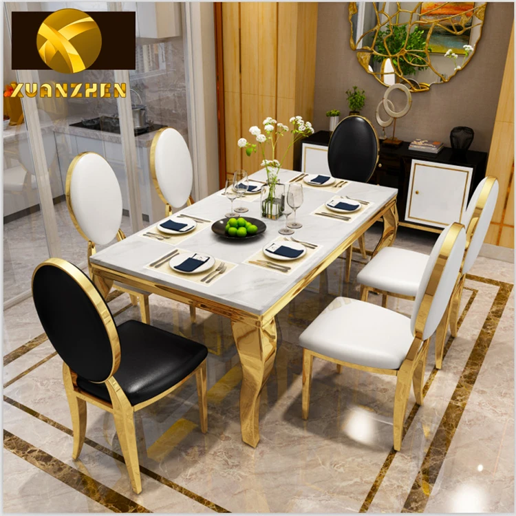 Home furniture dining table set luxury marble top dining table dining room table DT002