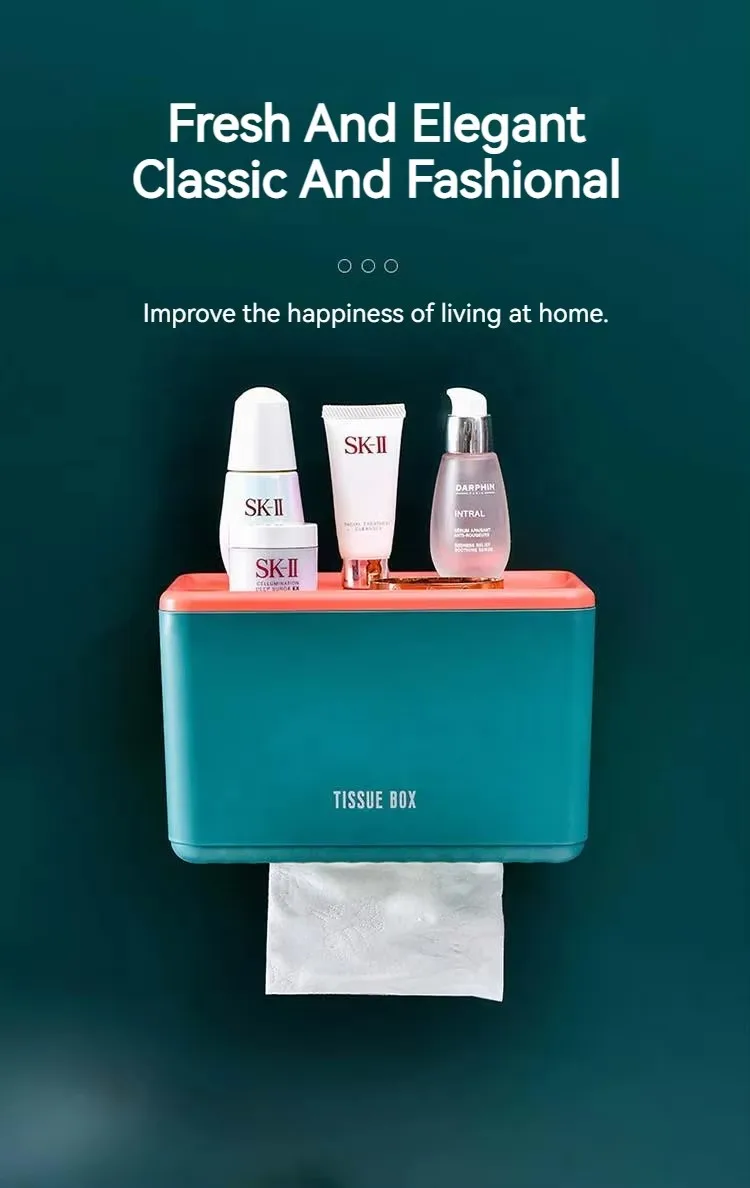 Hot Sale Modern Wall-Mounted Toilet Paper Rack Punching Free Waterproof Tissue Boxes Dispenser Mobile Phone Shelf for Bathroom factory