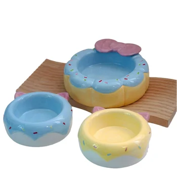 Cute Cat Ceramic Bowls Food Water Feeders Cat Feeding Ceramic Bowls