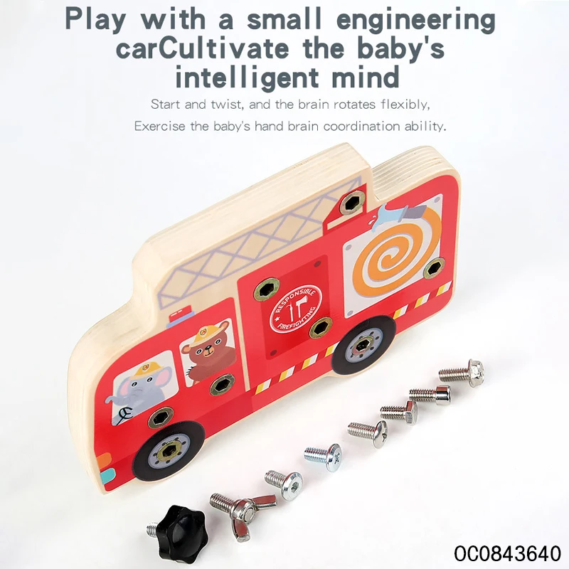 Montessori Toy Screws - DIY Wooden Fire Truck Educational Toy