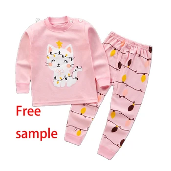 2022 New Arrival low price unisex organic Baby Clothes Wholesale 100% Cotton Casual winter pajamas kids long-sleeved set