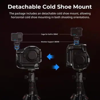 For SmallRig 5413 Full-Cover Cage for Canon R1 Detachable Cold Shoe Mount Quick Release Plates 1/4"-20 3/8"-16 ARRI Holes detail image