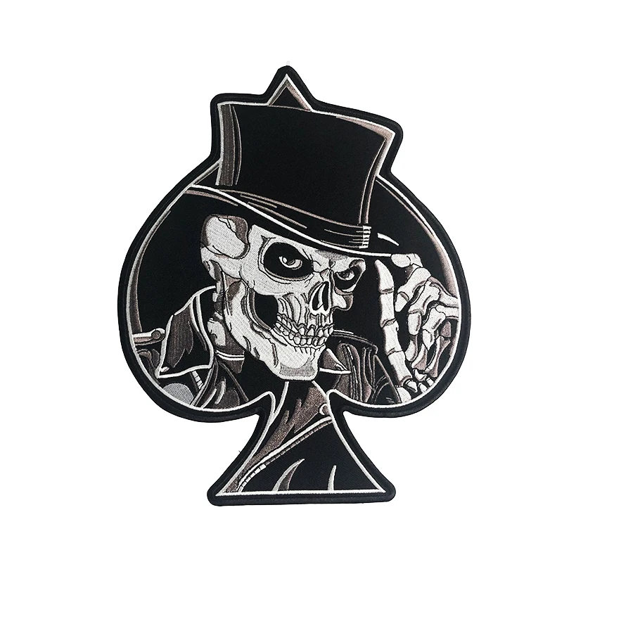 skull top hat spade jacket back